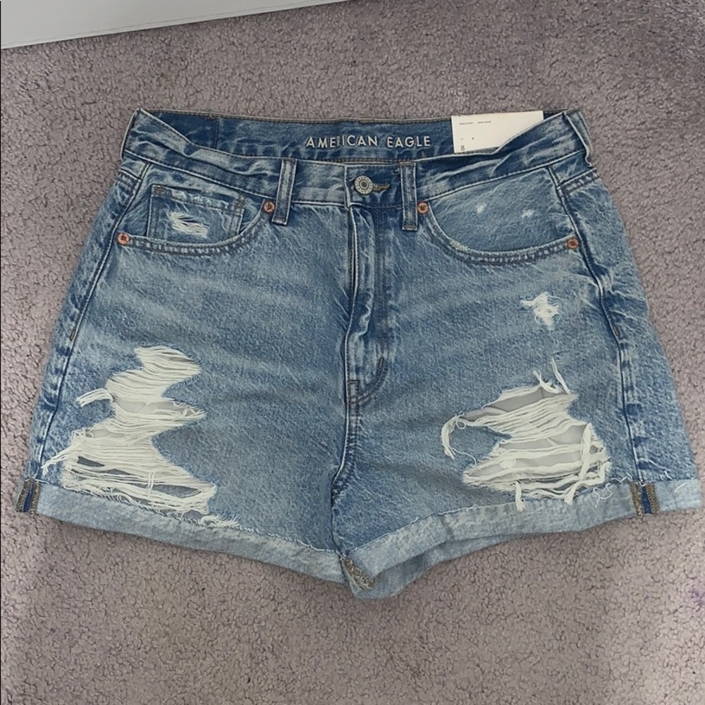 Ripped Denim Mom Short